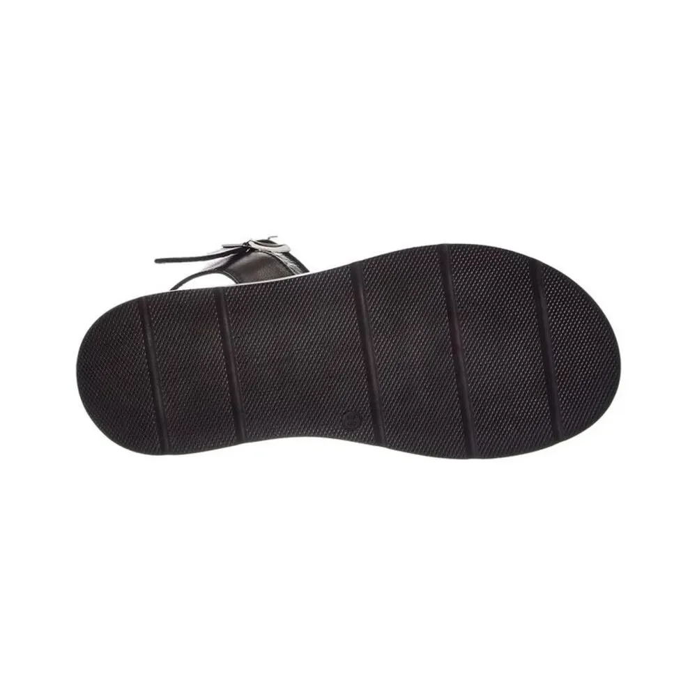 La Canadienne Acorn Leather Platform Sandal, Black